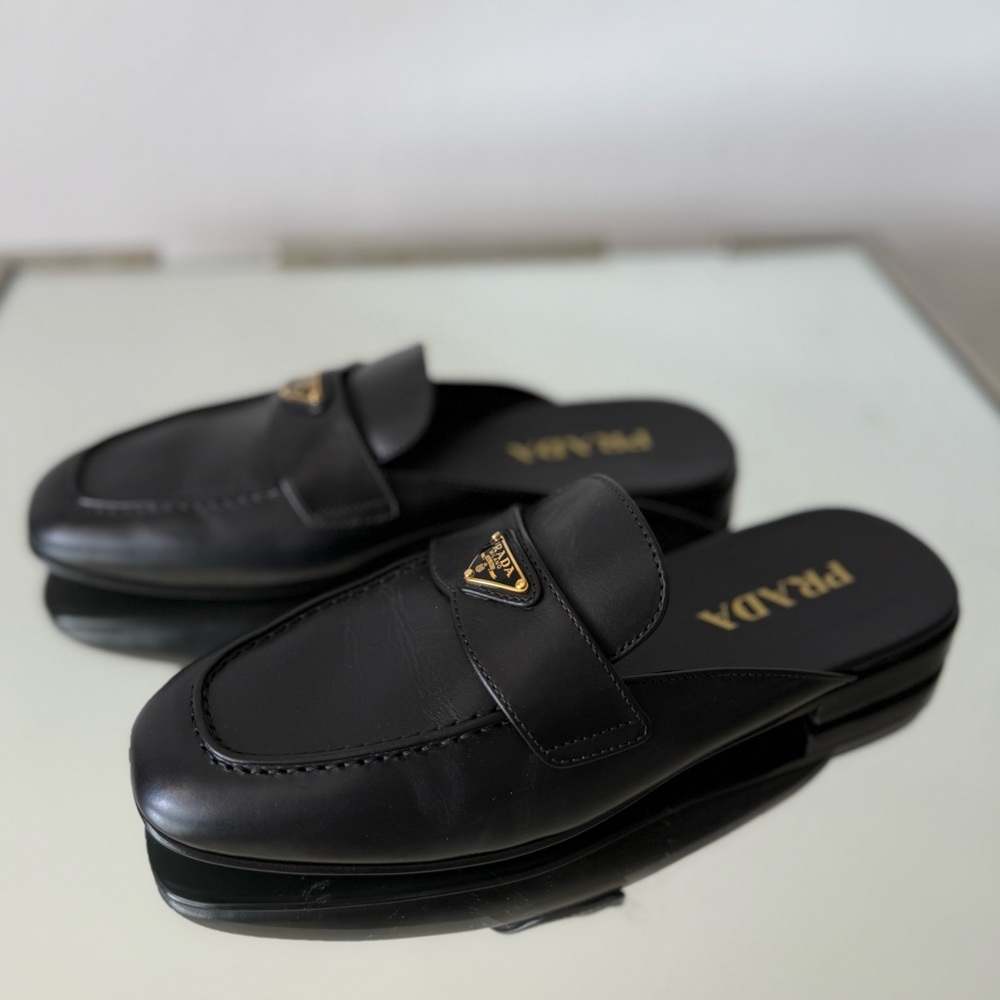New Prada Leather Mules $1,120 37 - Picture 11 of 13